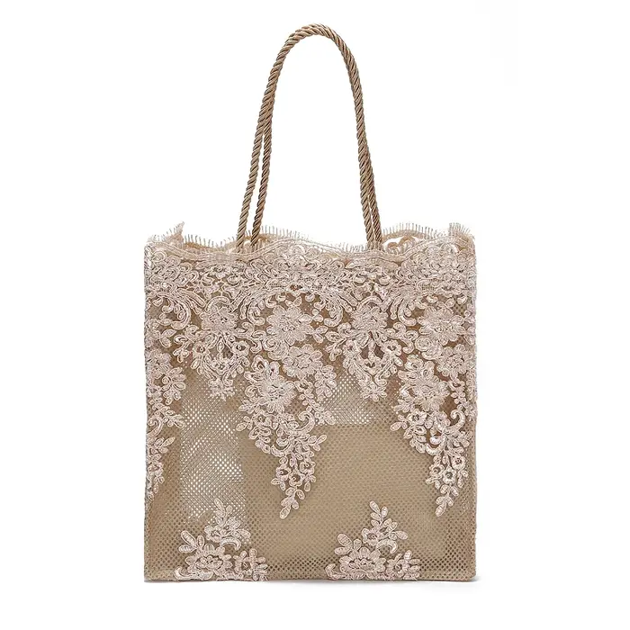 Sac à main en dentelle blanche ivoire pour femmes