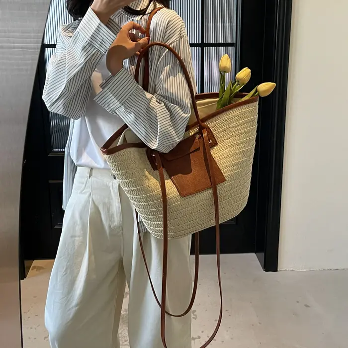 Sac à bandoulière en paille pour femme 2026