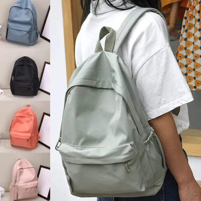 Femmes cartable étanche grande capacité école sac à dos lisse fermeture éclair solide adolescents fille sac à dos décontracté sac étudiant approvisionnement nouveau