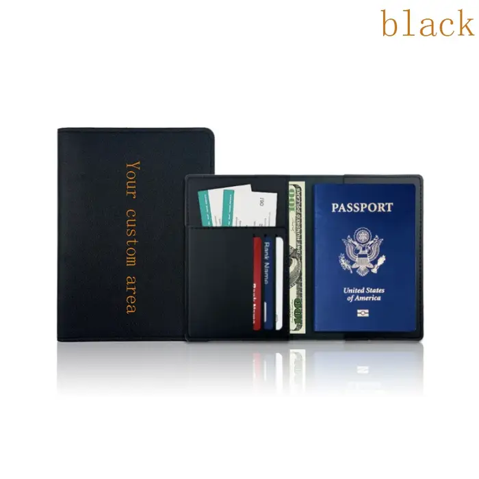 Housse de passeport personnalisée en cuir PU