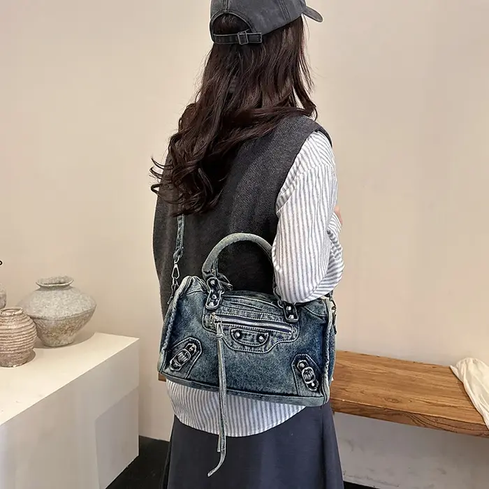 Sac à main en jean vintage de haute qualité pour femme