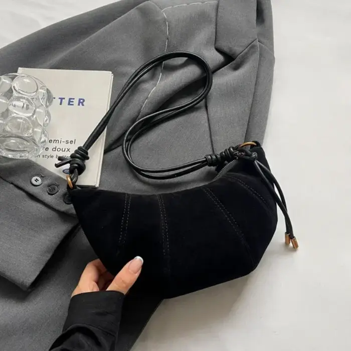 Sac à main en velours pour femmes, sac à bandoulière de bonne qualité, couleur unie, Simple, à la mo
