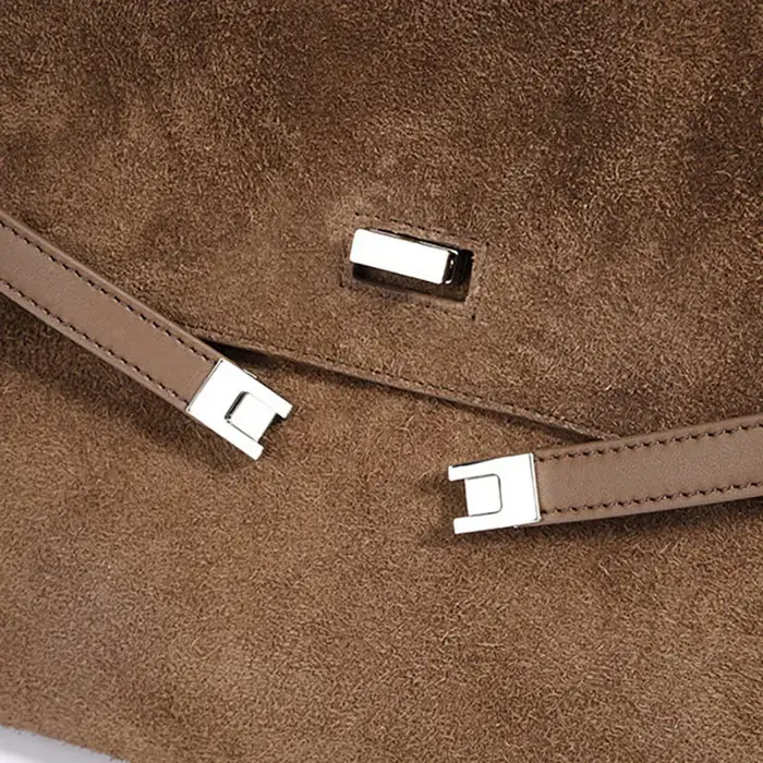 Sac à main en cuir véritable suédé pour femme