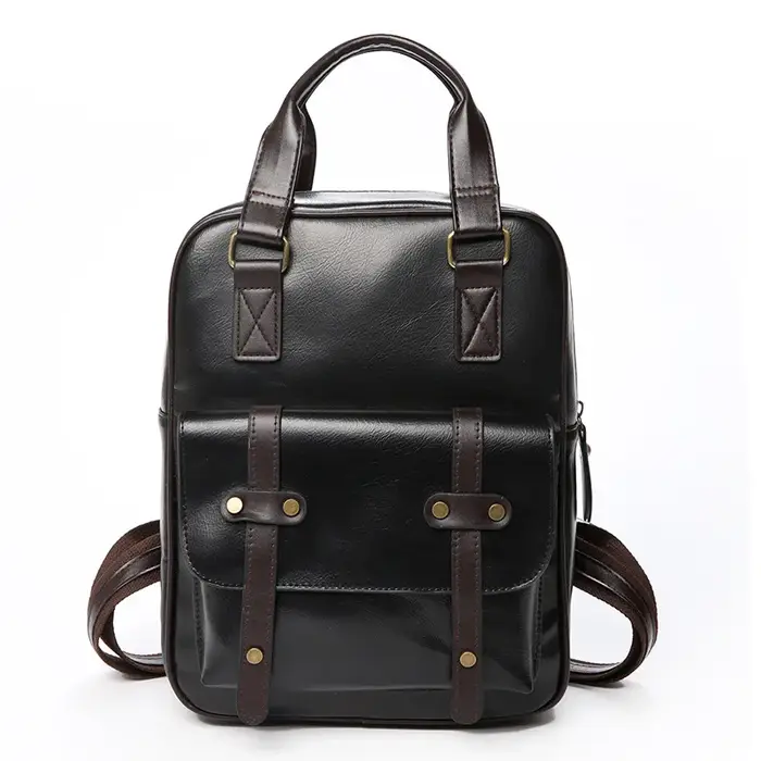 Sac à dos en cuir de haute qualité pour adolescents, cartable solide pour documents, sac à dos Mochi