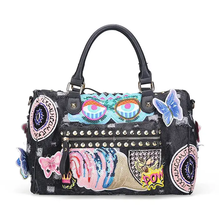 IPinee-Sac à main en denim pour femme