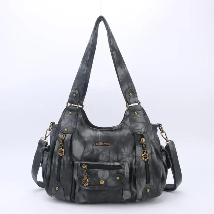 Femmes sacs à main sacoche poignée supérieure Vintage PU sac à bandoulière 12.5 "x 4.4" boulette Pack multi-poches
