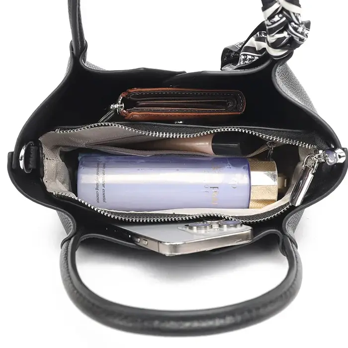 Sac fourre-tout en cuir de vachette véritable pour femme