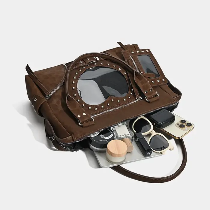 Sac bandoulière rétro à imprimé léopard
