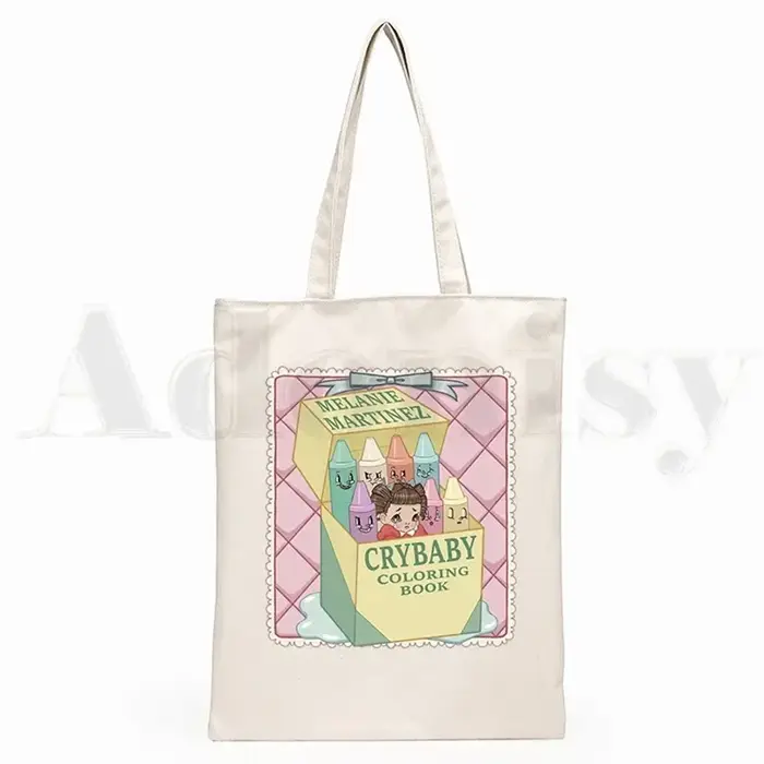 Cry Baby Melanie Martinez Design esthétique épaule femmes femme pliable toile sac à bandoulière toil
