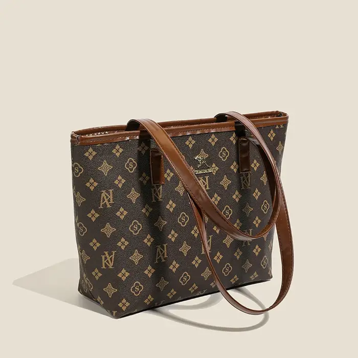 Sac à main Mama - Sac à bandoulière polyvalent en cuir souple à carreaux avec grande capacité - Idéal pour les trajets