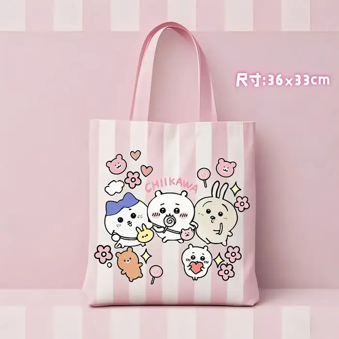 Sac en toile Chiikawas, nouveau sac à bandoulière mignon de grande capacité pour filles, étudiantes,