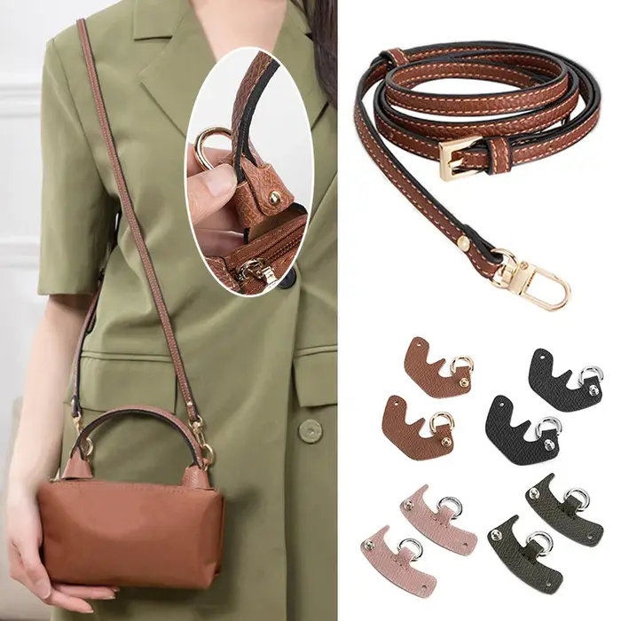 Sangles de sac longues en cuir véritable