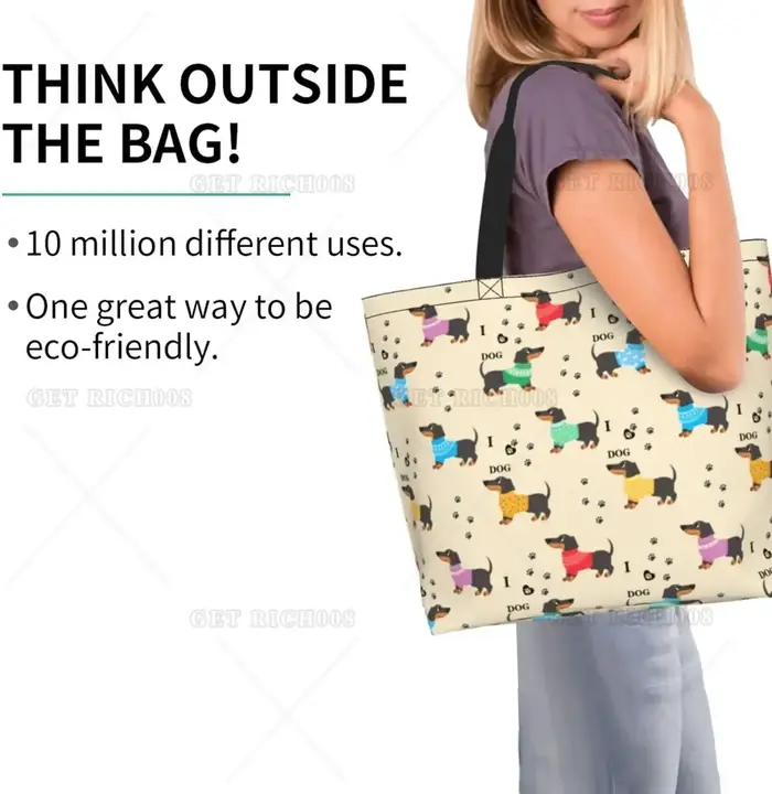 Sac fourre-tout chien teckel pour femme