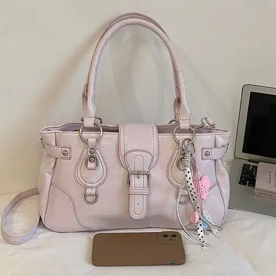 Sac Moto Cool Girl pour Femme 2026 Nouveau Sac Polyvalent Décontracté à Porter sous le Bras Grande Capacité Rétro Sac Bandoulière Unique