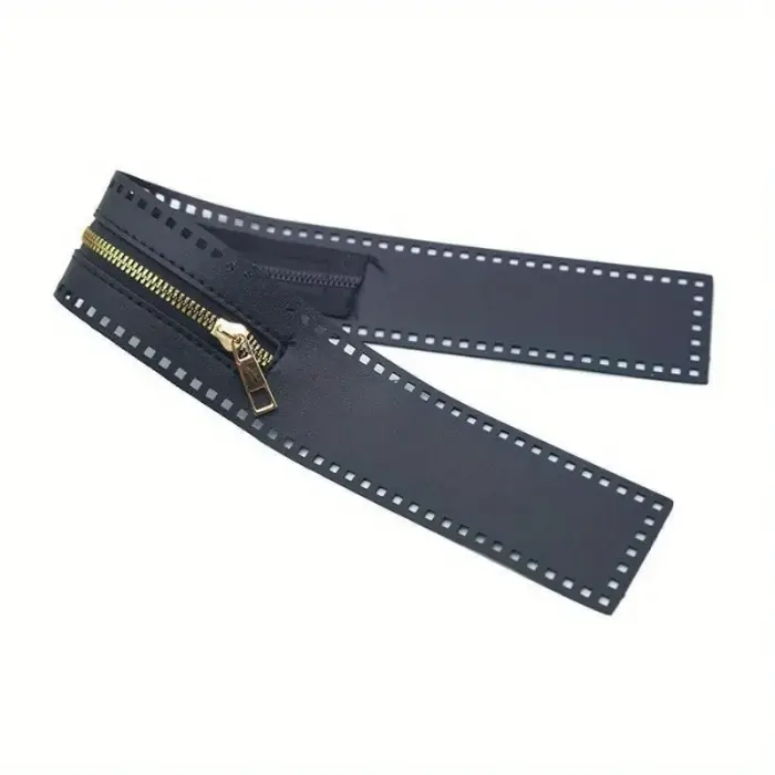Fermeture éclair en cuir PU pour sac tissé