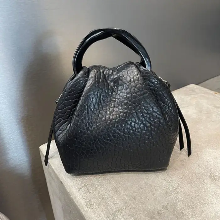 Sac à main à Texture de haute qualité en peau de mouton à bulles, nouveau Design de Niche, sac seau 