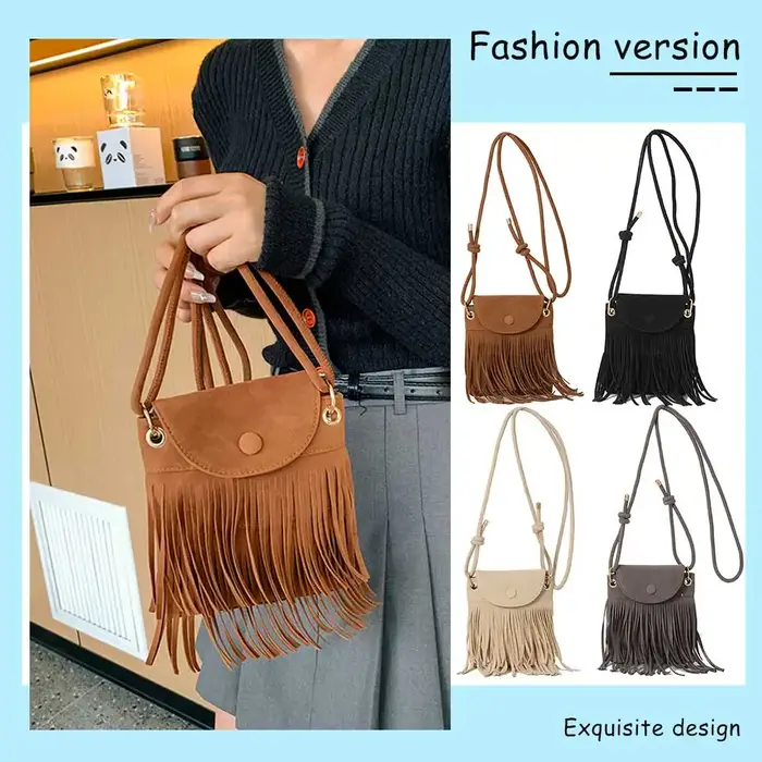 Sac messager à franges avec sangle réglable