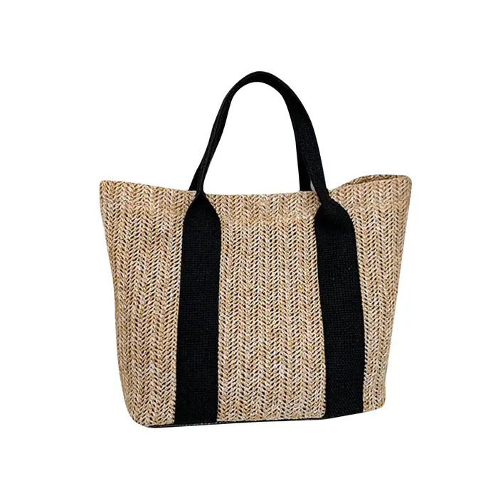 Sac fourre-tout en paille tendance pour femmes