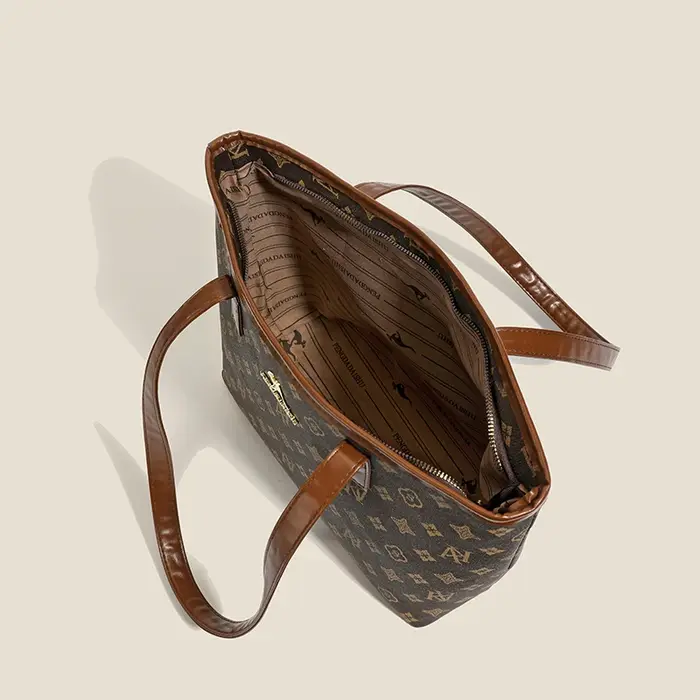 Sac à main Mama - Sac à bandoulière polyvalent en cuir souple à carreaux avec grande capacité - Idéal pour les trajets