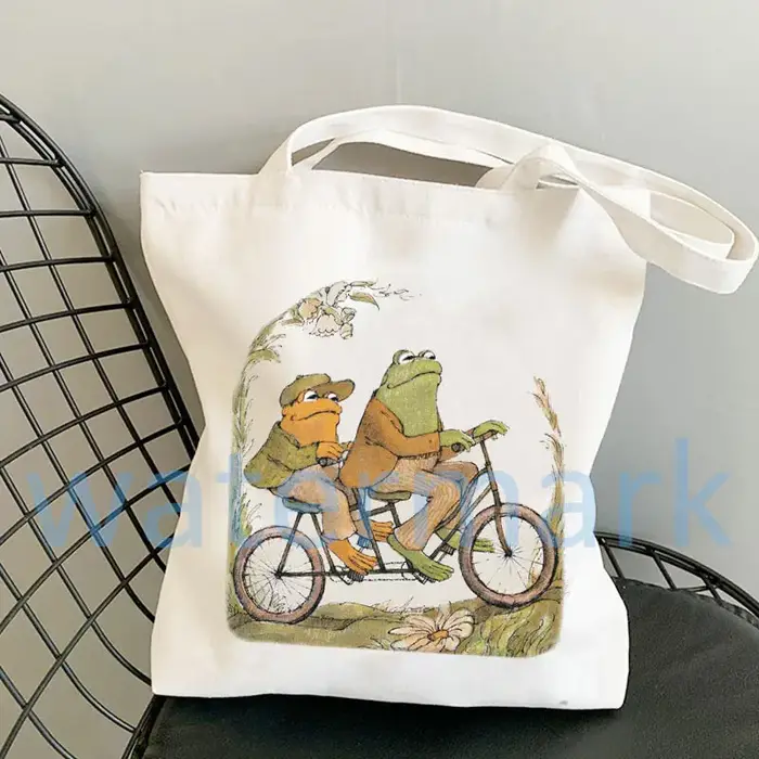 Sac fourre-tout en toile Anime pour dames, sacs à provisions, sac latéral, grenouille, crapaud, Galo