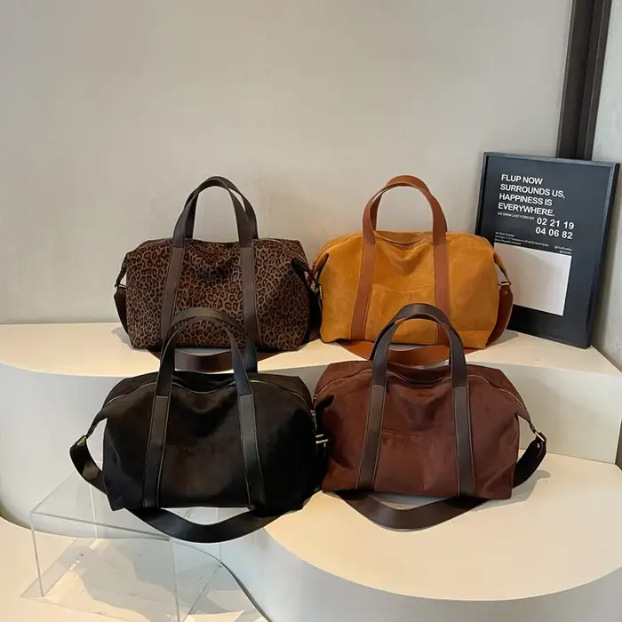 Nouveau sac à main pour femmes grands fourre-tout Faux daim femme épaule sacs à bandoulière grande capacité voyage Fitness sac marron bolsa
