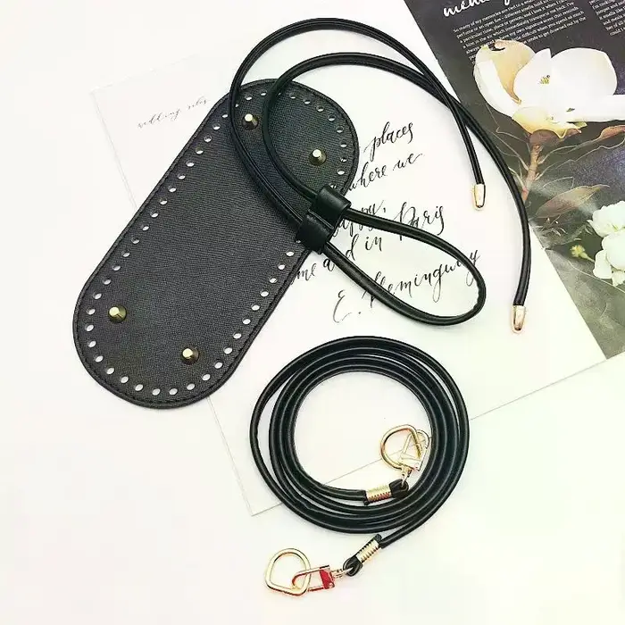 Kit de sac seau DIY – Base en cuir PU avec chaîne et sangle réglable, accessoires pour la fabrication de sacs à main au crochet
