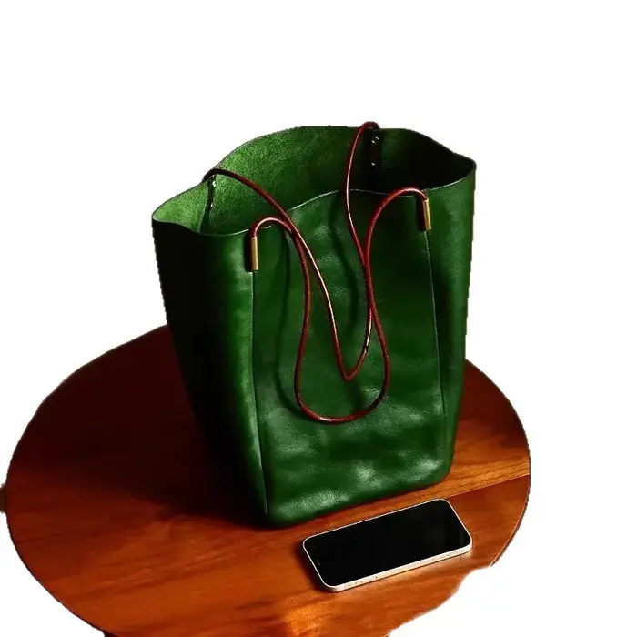 Sac fourre-tout en cuir PU vert