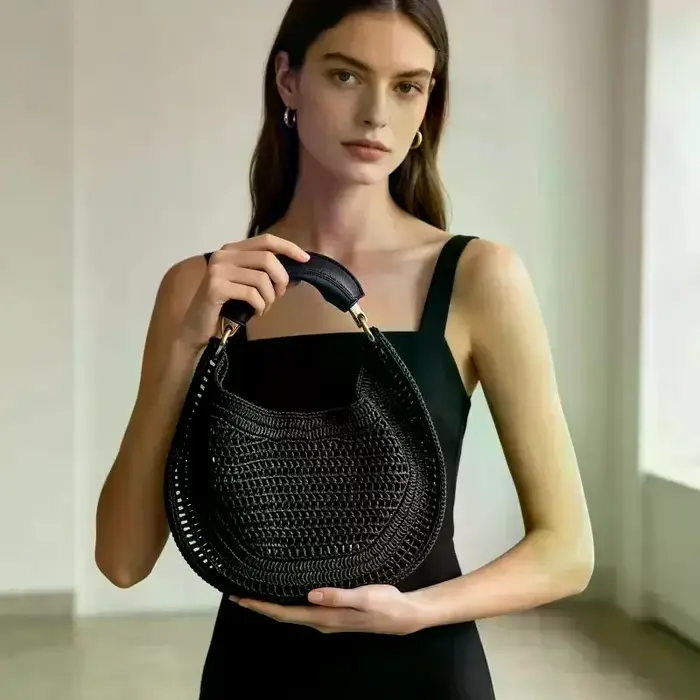 Sac fourre-tout élégant en paille tressée à la main