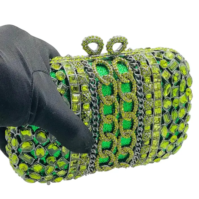 Boutique De FGG vert Olive pochettes pour femmes habillées