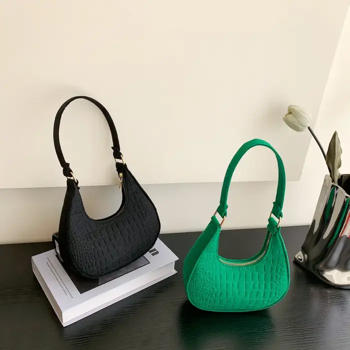 Sac sous les bras à motif de pierre en feutre pour femmes