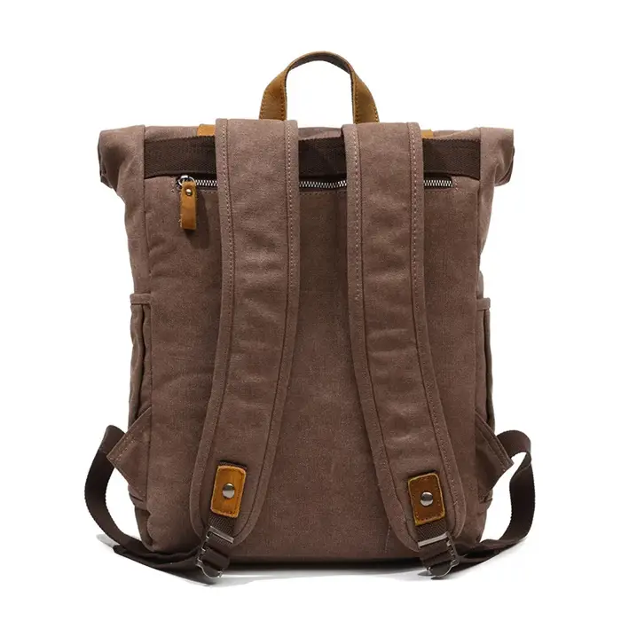 Sac à dos en toile de style vintage pour hommes et femmes avec bretelles réglables et compartiments spacieux