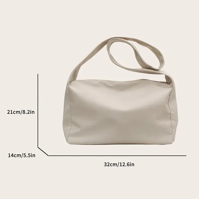Femmes sac nouveau seau en Nylon mode solide fermeture éclair Portable Hobos sac à bandoulière sacs à main