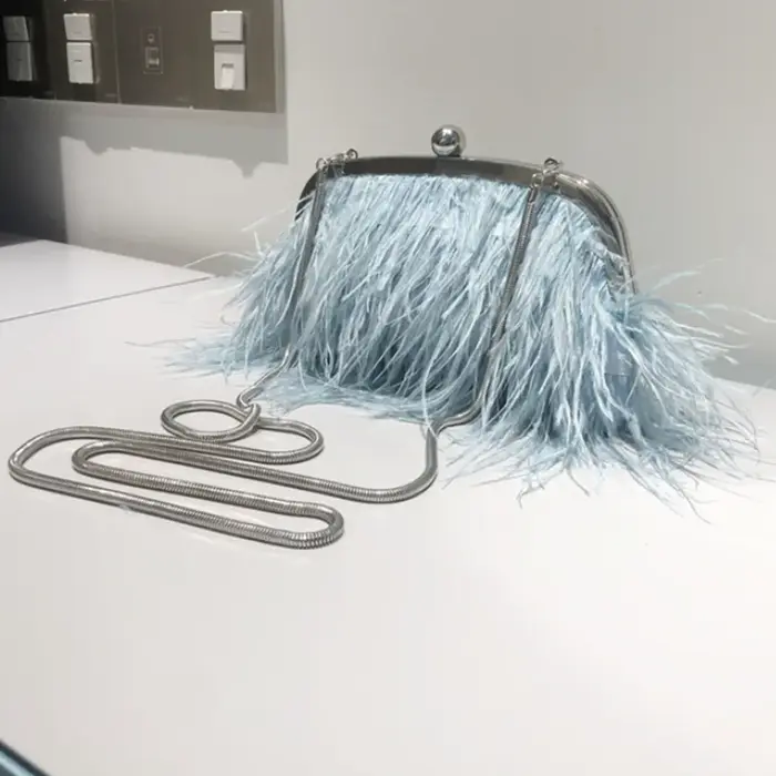 Sac à main de luxe 2026 – Portefeuille femme tendance rétro, sac à bandoulière élégant avec plumes e