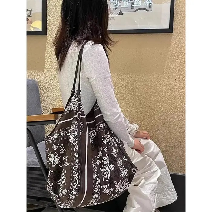 MABULA Bandanna imprimé sacs à bandoulière pour femmes grande capacité Paisley sac fourre-tout créateur de mode motif Floral National sac à main