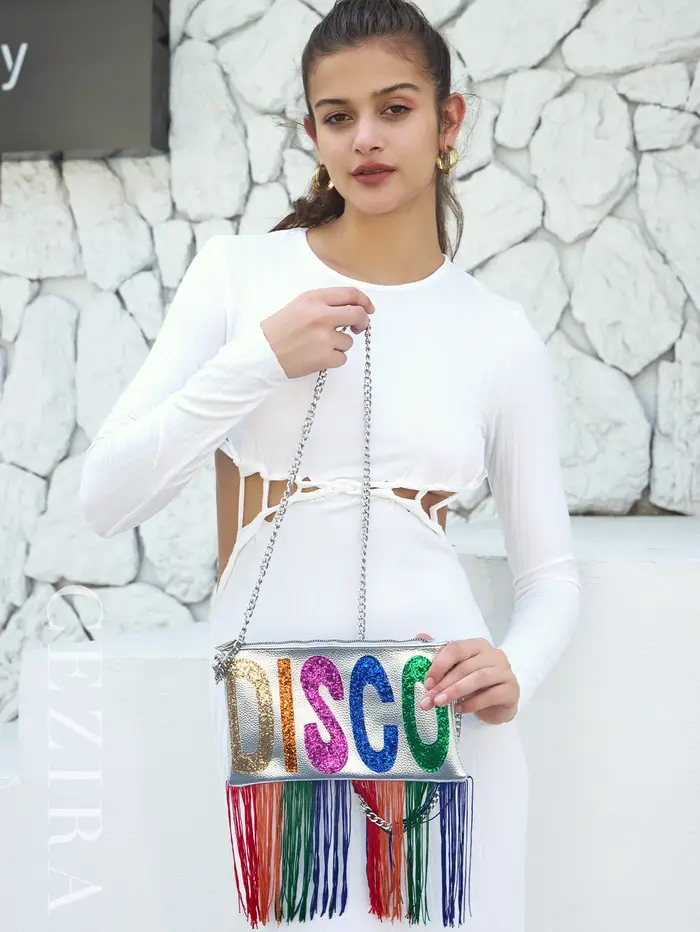 Pochette de luxe en cuir PU métallique pour femmes