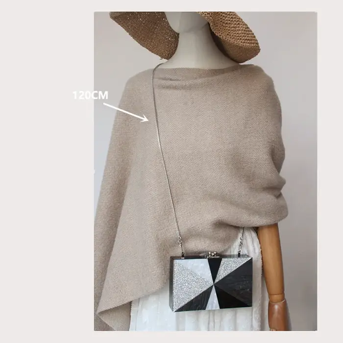 JOSilver-Sac à main en métal doré pour femme