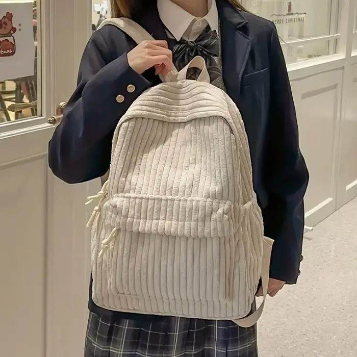 Sac à dos en velours côtelé de style coréen