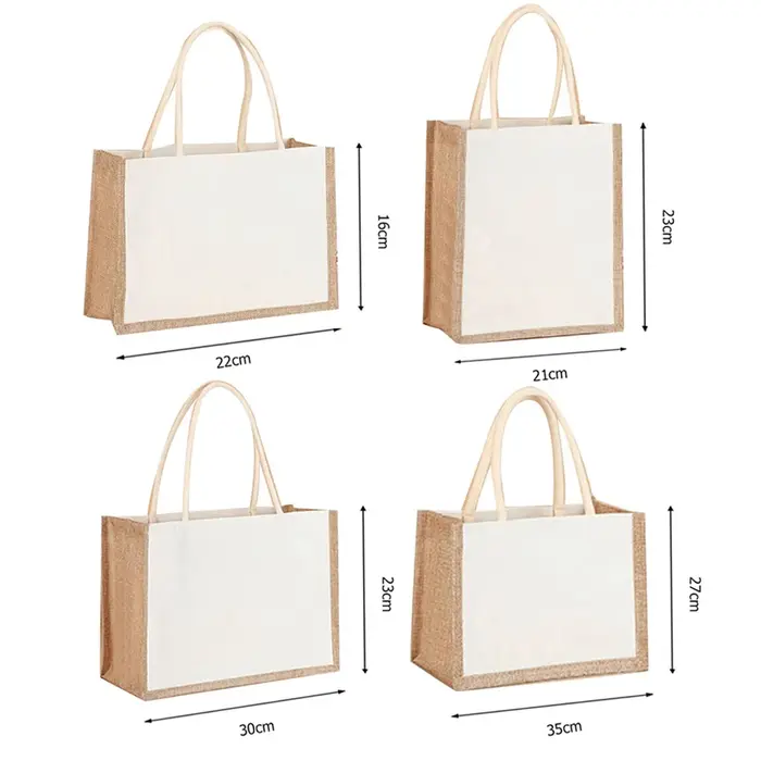 Sac fourre-tout en toile de Jute Vintage réutilisable