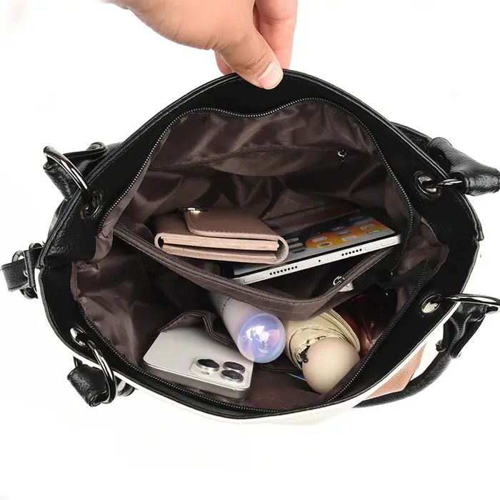 Trois couches de luxe fourre-tout décontracté femmes Sac de haute qualité en cuir Pu dames sacs à main