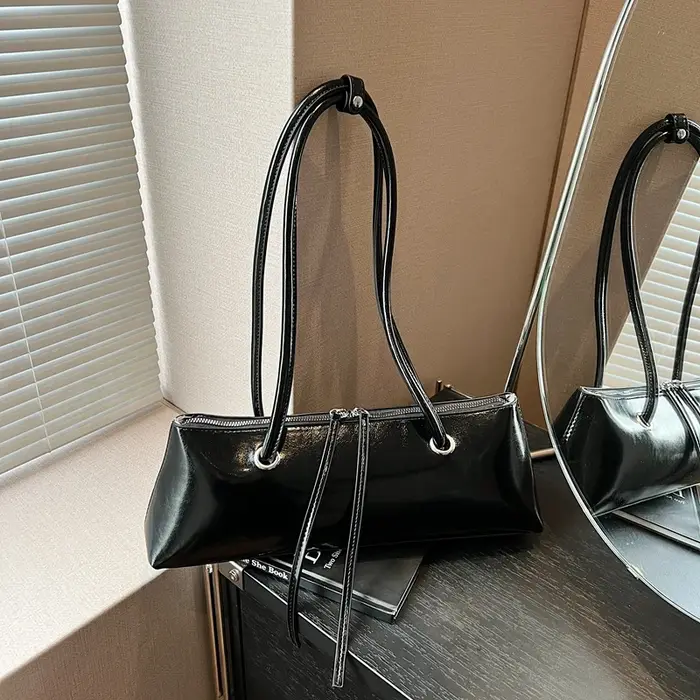 Sac à bandoulière rouge pour femmes, Version coréenne, sacs sous les bras simples et solides en cuir PU, sacs à main élégants pour rencontres, nouvelle collection 2025