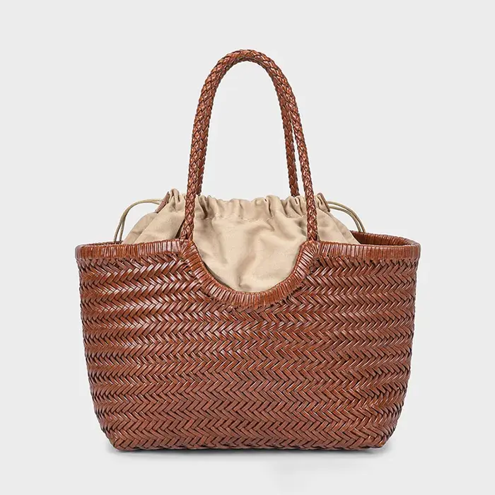 Sacs à main femmes en cuir véritable sac à bandoulière tissage sac à provisions décontracté Vintage grand fourre-tout