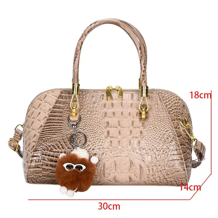 Sac à main classique en cuir de Crocodile noir pour femmes