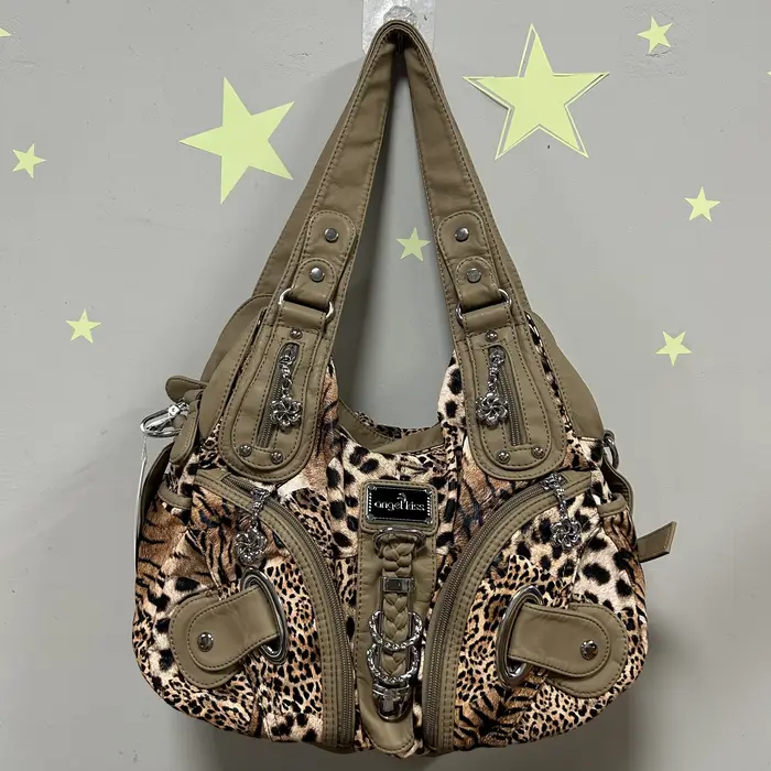 Sac vintage pour femme, sac à main marron léopard, sac à bandoulière, sac à poignée supérieure, sac