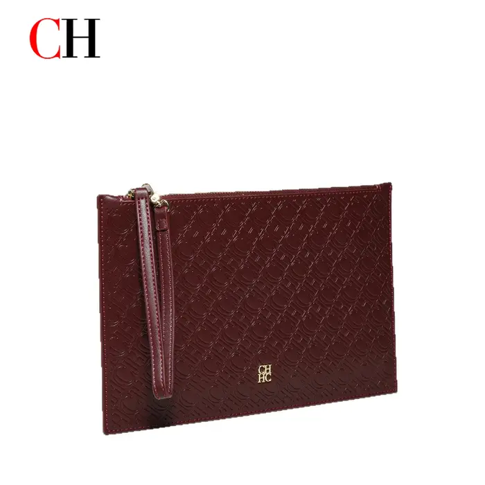 Pochette CH pour femme en cuir PU gaufré monogramme