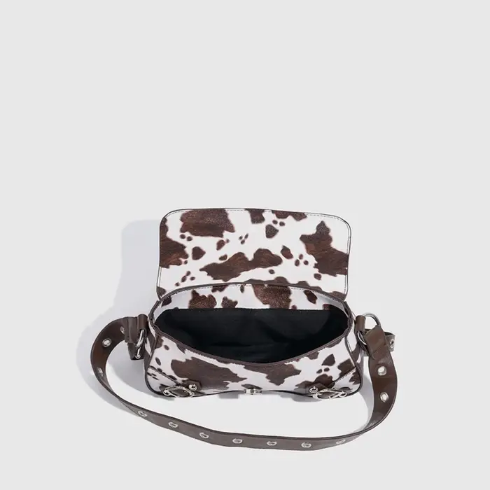 Sac bandoulière en jean à rivets pour femme