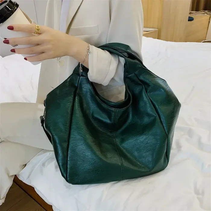Vert Unique sacs à bandoulière femmes grand Design Shopper fourre-tout grande capacité Hobos Sac dame en cuir souple messager Sac à main Sac