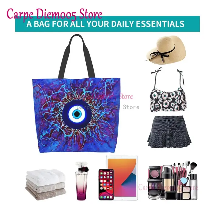 Sac porte-bonheur bleu marine et Aqua Nazar Evil Eye pour femme