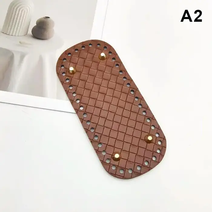 Base de sac en cuir faite à la main 18x8cm avec motif tressé