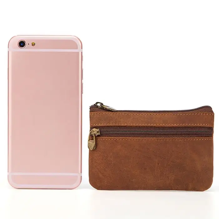 Mini Portefeuille en Cuir de Vachette Crazy Horse pour Femme