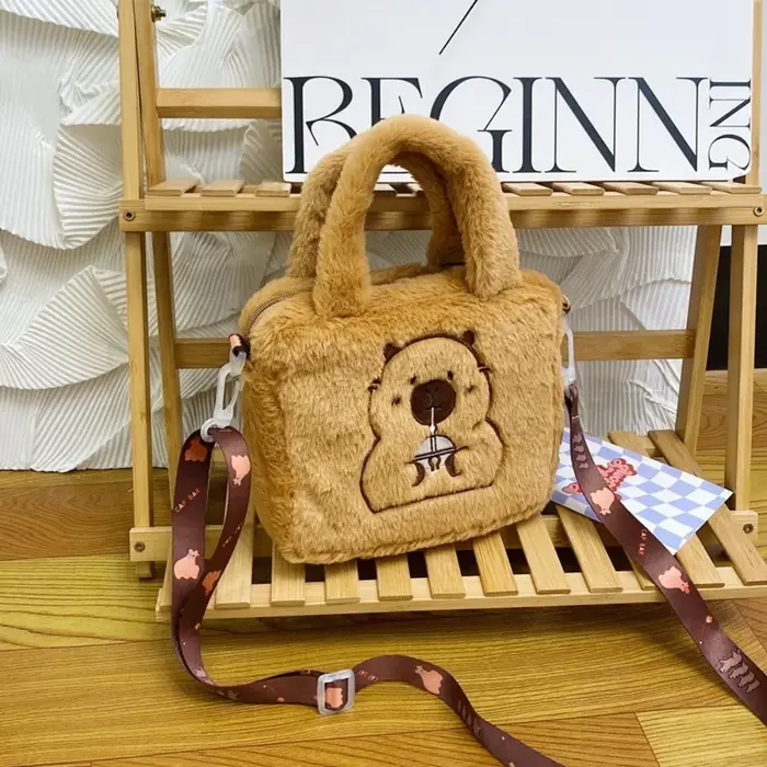 Animal Capybara sac à main en peluche dessin animé sac à bandoulière Couple